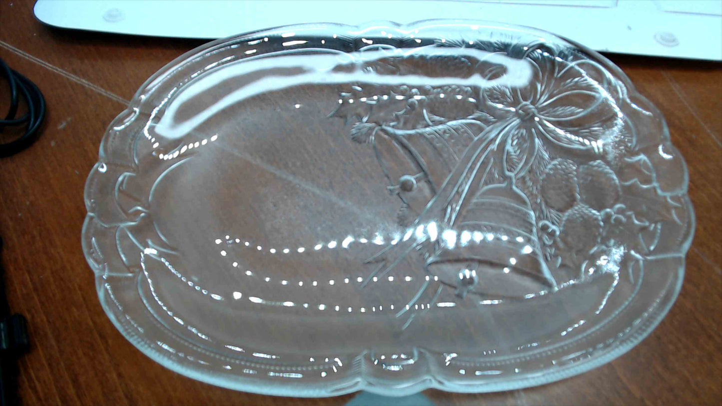 Mikasa Crystal “Holiday Bells” 10.5” Oblong Plate – Japan