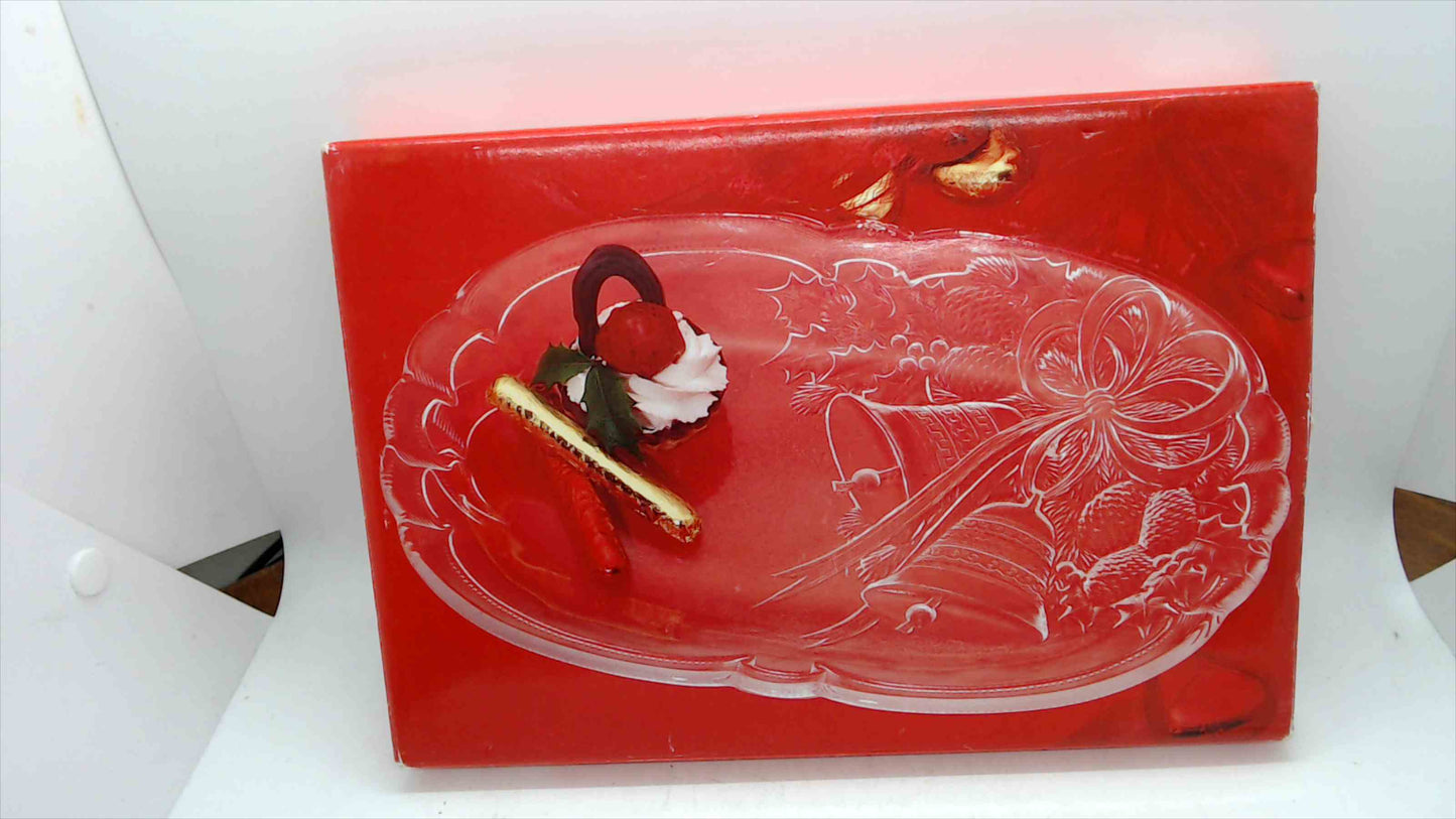 Mikasa Crystal “Holiday Bells” 10.5” Oblong Plate – Japan