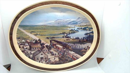 Currier & Ives “Across the Continent” Limited Edition Decorative Oval Wall Plate – 1868 Lithograph Reproduction