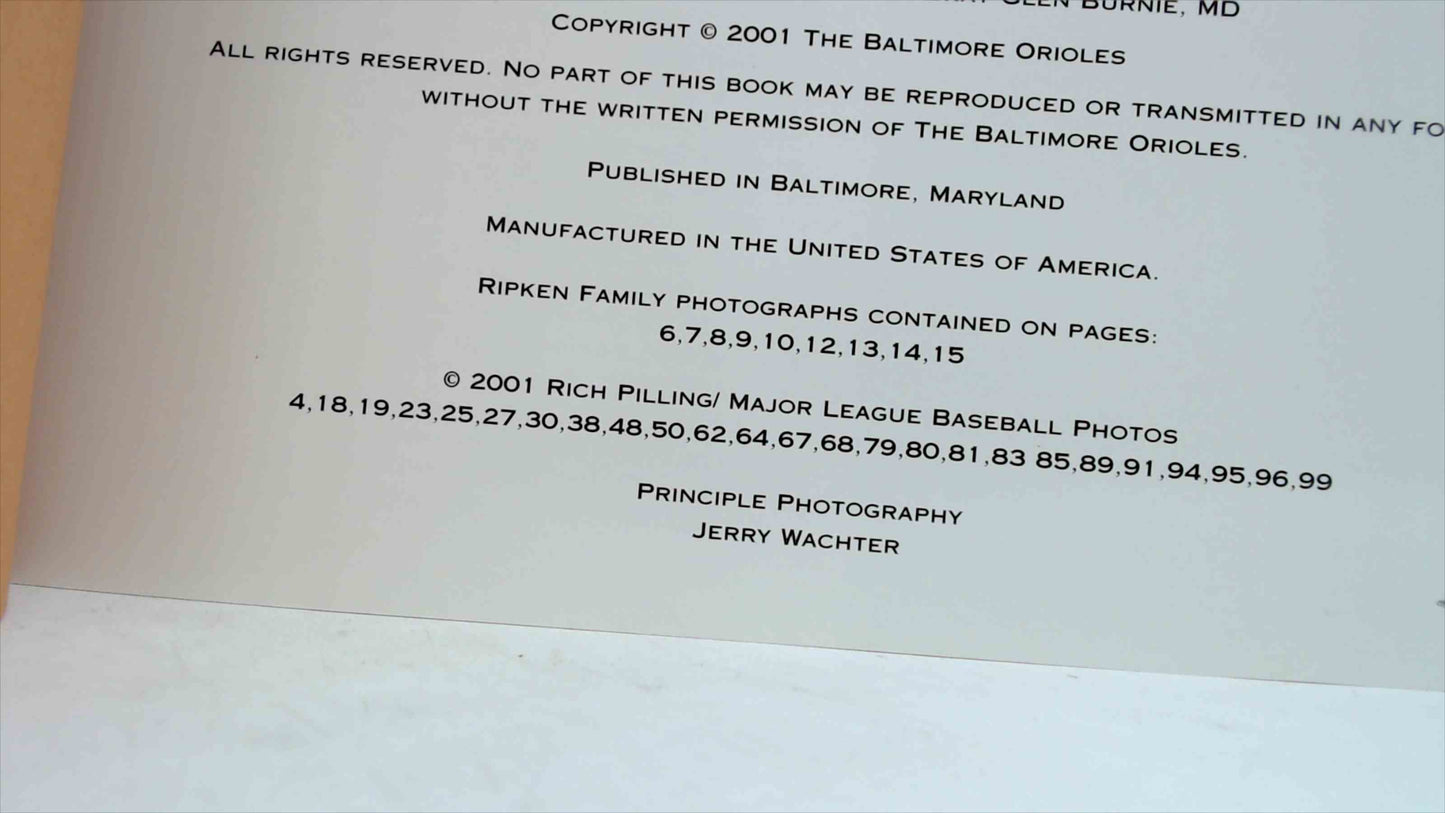 Cal Ripken Jr. Farewell Commemorative Book – Baltimore Orioles Official 1981–2001
