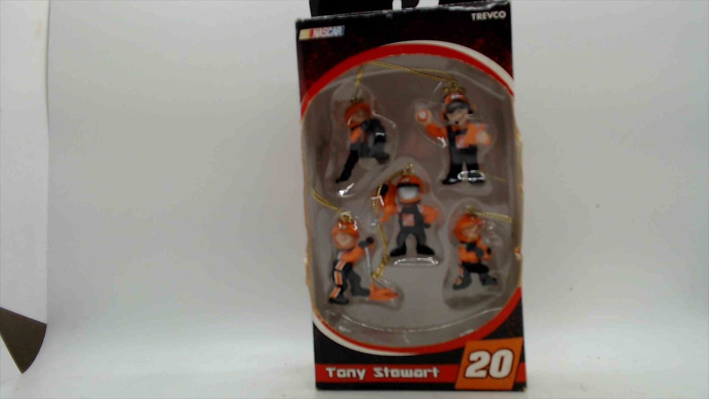 Tony Stewart #20 NASCAR Pit Crew Mini Ornaments – Trevco Collectible Set (5 Pieces)
