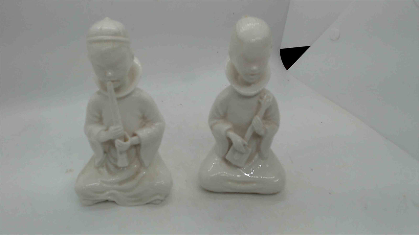 Lenwile China Ardalt Japan Porcelain Musicians – Set of 2, Gloss White, ~5.5"