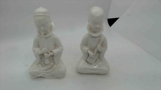 Lenwile China Ardalt Japan Porcelain Musicians – Set of 2, Gloss White, ~5.5"