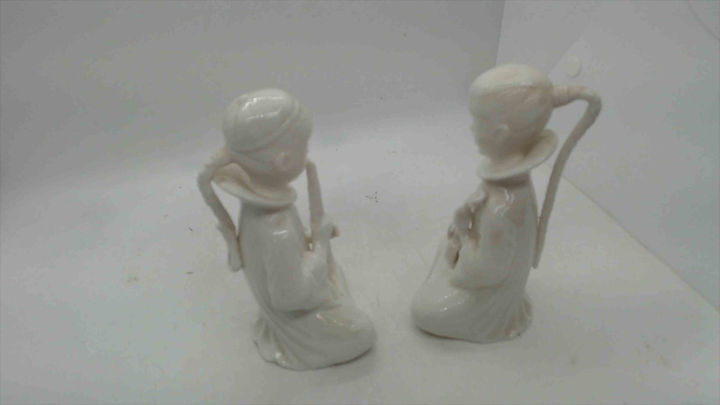 Lenwile China Ardalt Japan Porcelain Musicians – Set of 2, Gloss White, ~5.5"