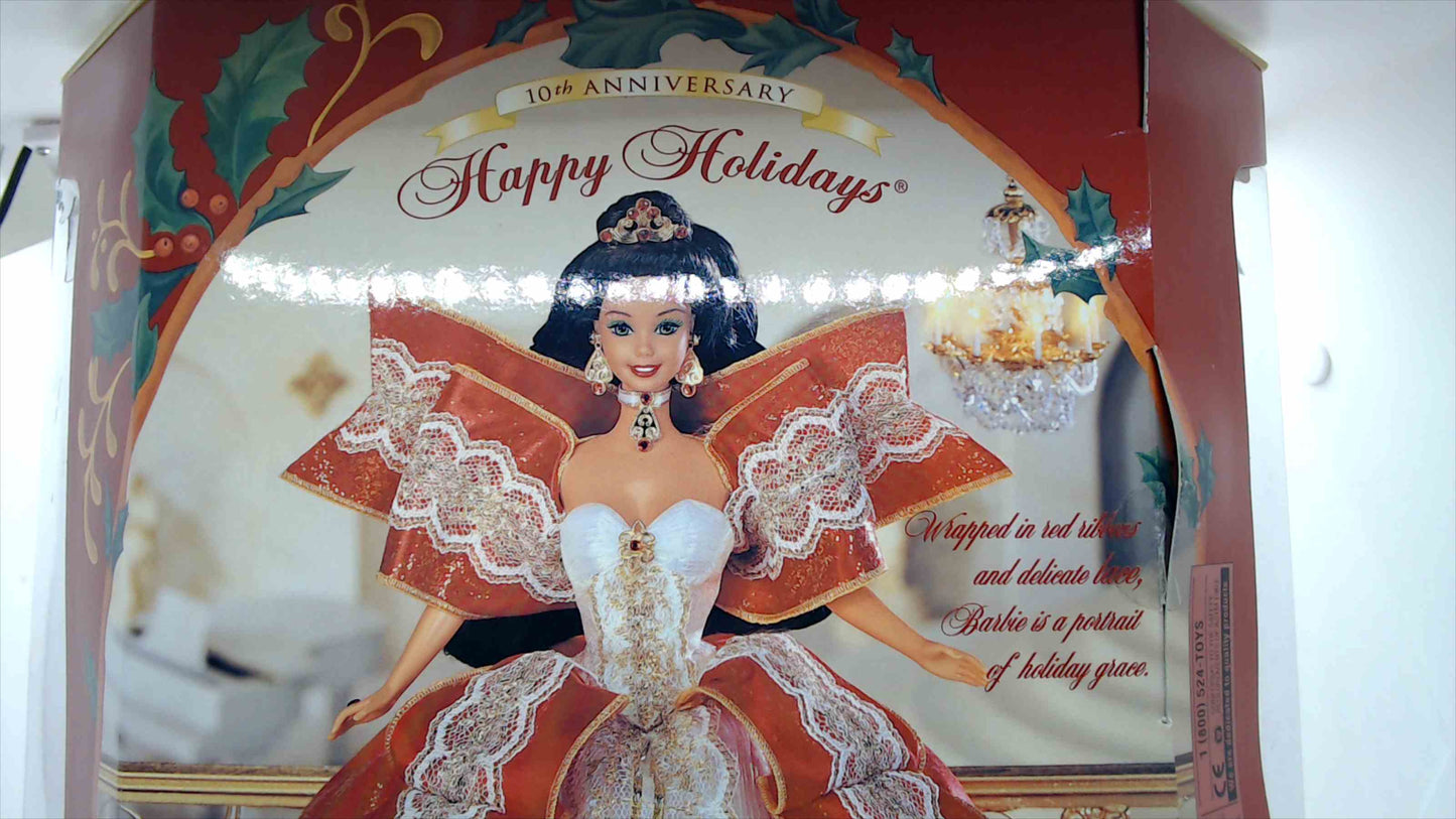1997 Happy Holidays Barbie – 10th Anniversary Special Edition – Open Box, Never Removed