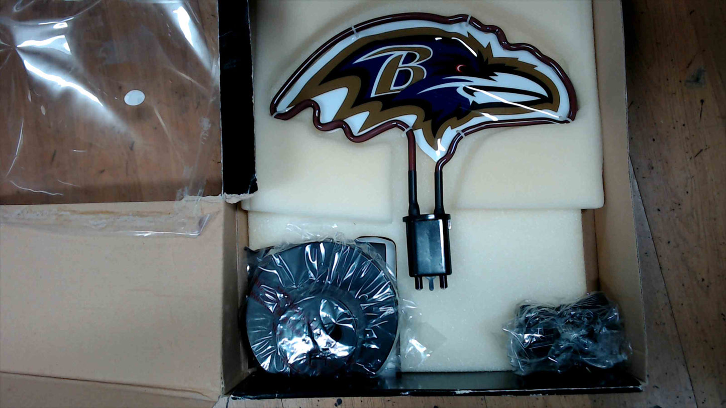 Baltimore Ravens Team Logo Neon Light by The Memory Company – 2016 – Open Box (Damaged Box), Mint/Complete