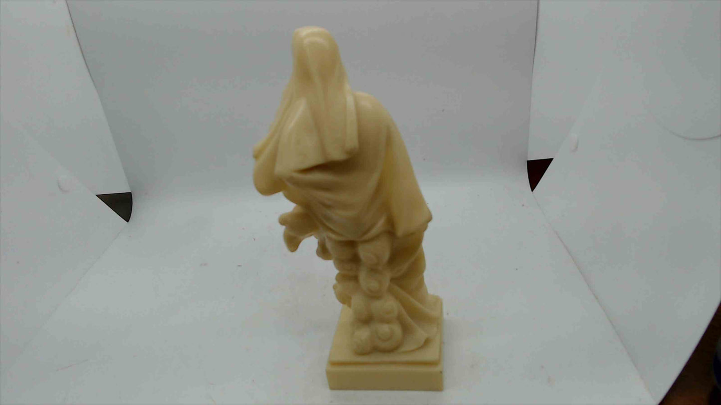 Madonna & Child Carved Stone Statue – Ivory/Alabaster Look – 8.25" Religious Figurine