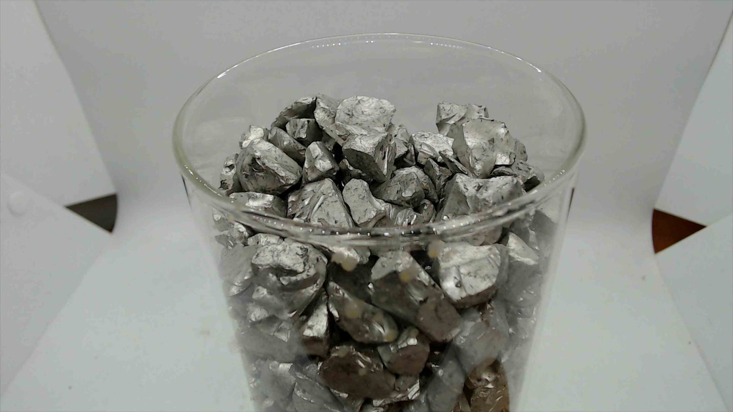 Decorative Silver Pebble Filler in Jar w/ Cork Lid – 9" x 4"