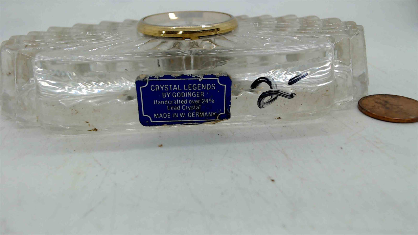 Crystal Legends by Godinger Lead Crystal Mantel Clock – Quartz, West Germany