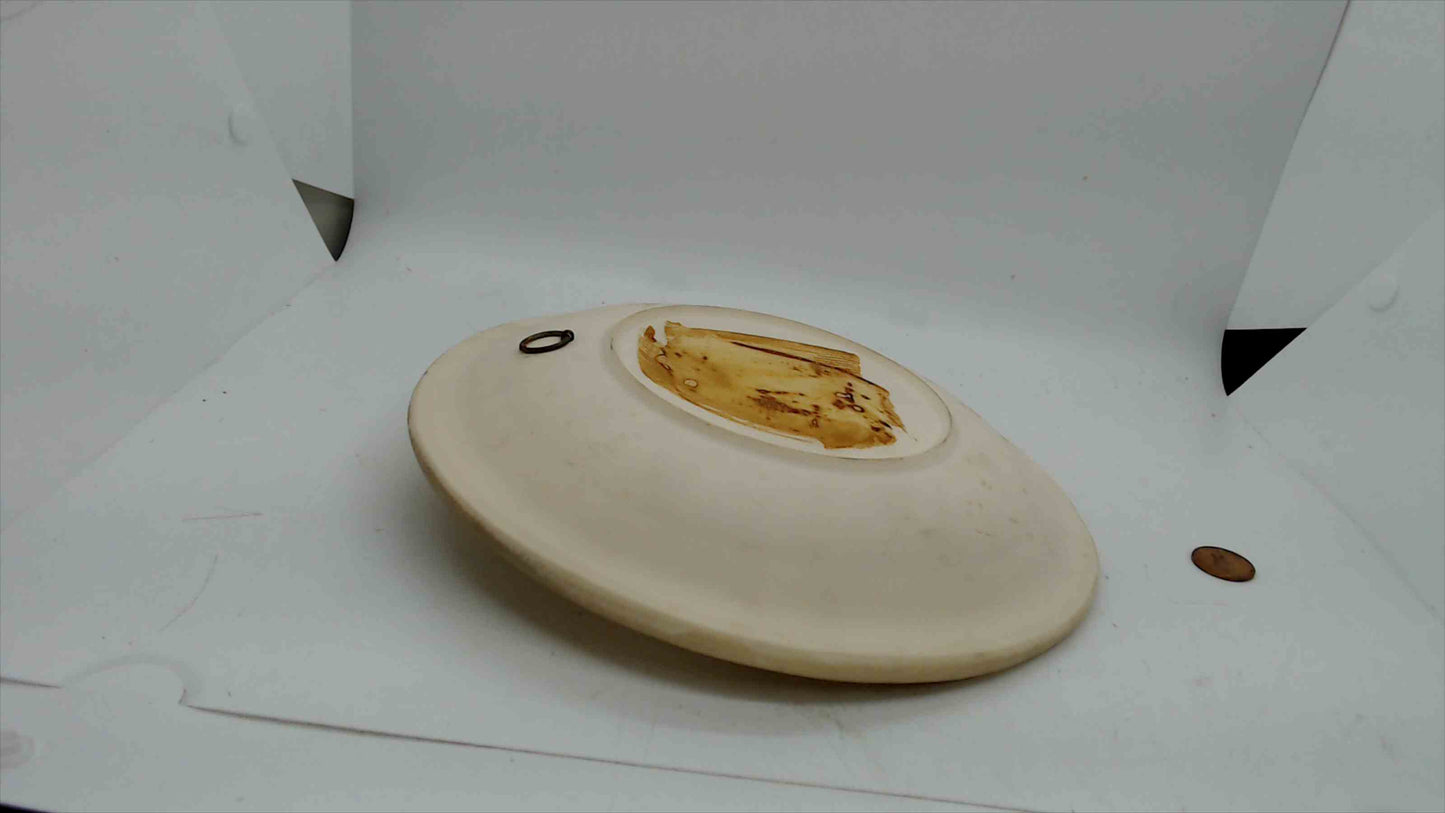 A. Santangela Bas-Relief Wall Plaque “Mother & Child” – 8.5" Round, Ivory Resin (1984)
