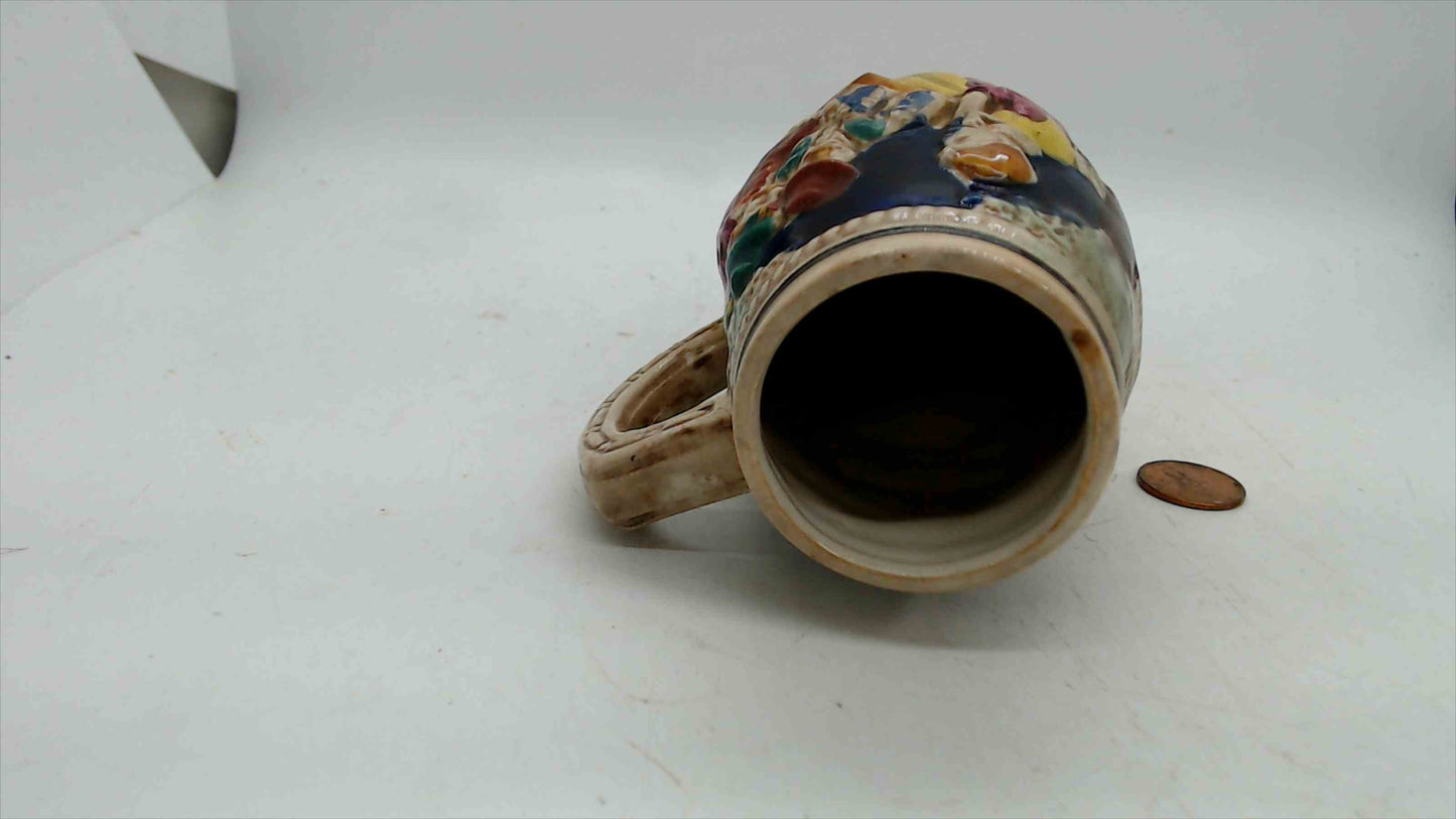 Vintage Japan Mini Beer Stein Mug – Relief Tavern Scene & Cottage – Specialty Industries (Amtel) – 4” Tall