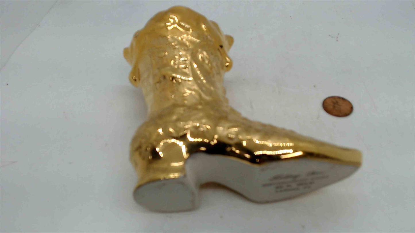 Vintage Holley Ross 22K Gold Cowboy Boot Bud Vase – La Anna, PA – 4.5” Tall