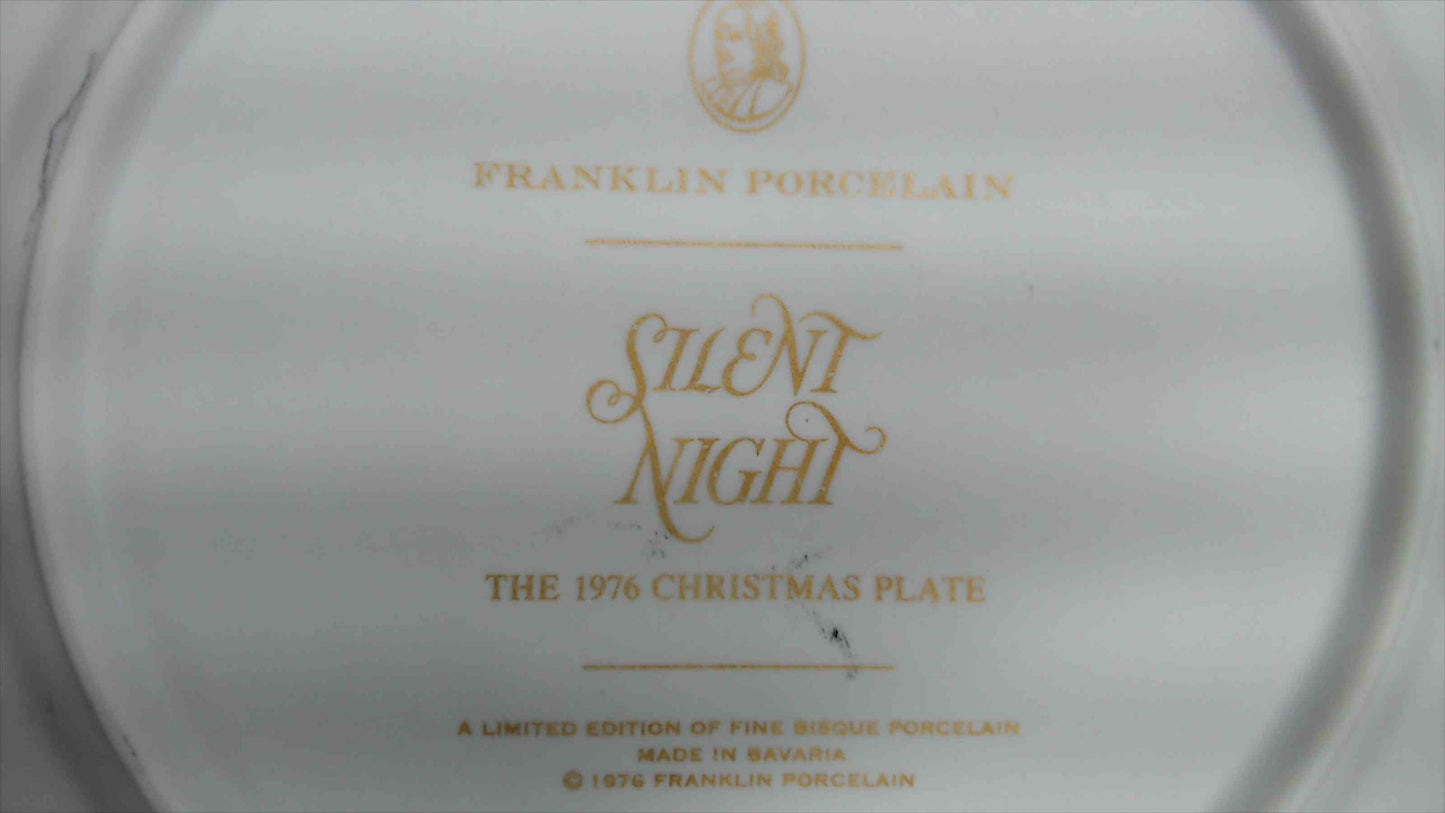 Franklin Porcelain 1976 “Silent Night” Christmas Plate – Framed Limited Edition – Bavaria