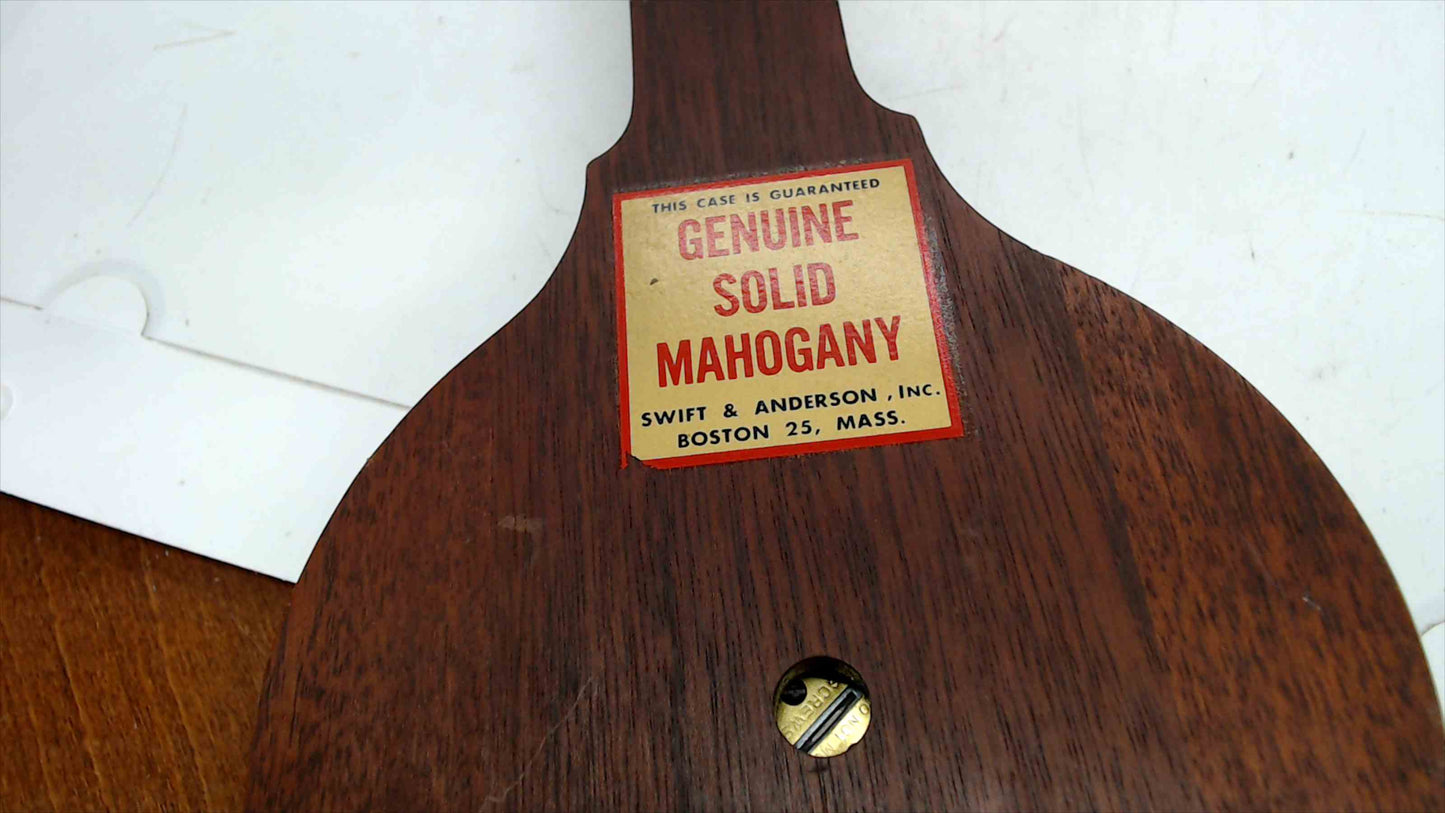 Vintage Swift & Anderson Mahogany Wall Weather Station – Barometer, Thermometer & Hygrometer, 21"