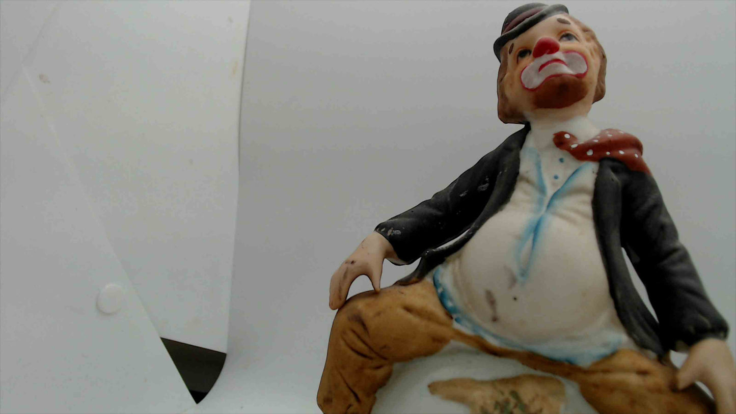 1980 Price Products Hobo Clown on Globe Wind-Up Music Box – ~9” Tall