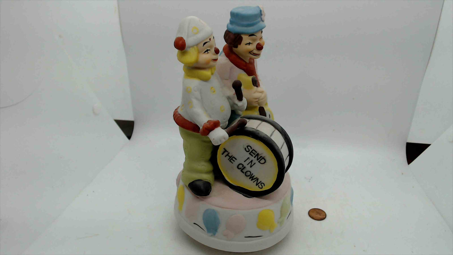 Vintage “Send in the Clowns” Spinning Musical Figurine – 9” Tall