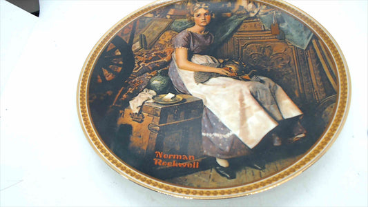 Edwin M. Knowles Norman Rockwell Collector Plate – “Dreaming in the Attic” (Rockwell’s Rediscovered Women, 1st Issue) – Bradex 84-R70-4.1