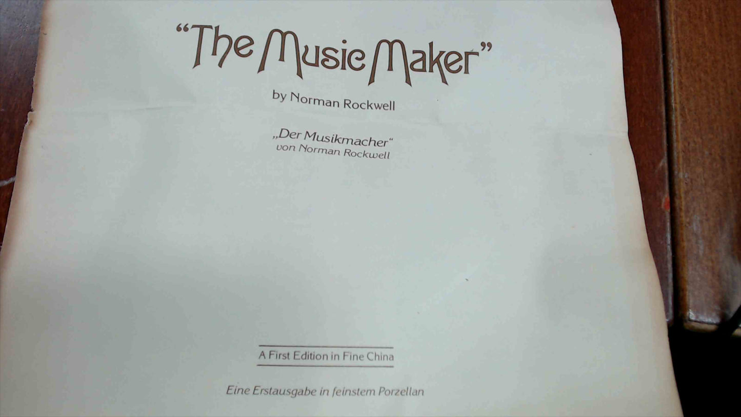 Norman Rockwell “The Music Maker” Collector Plate – 1981 – Plate #9394G – 8.5" w/ COA