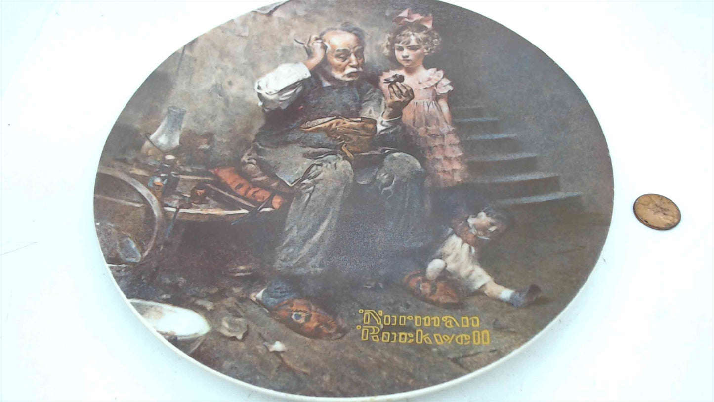 1978 Norman Rockwell “The Cobbler” Collector Plate – Knowles, Rockwell Heritage Collection – 8.5"