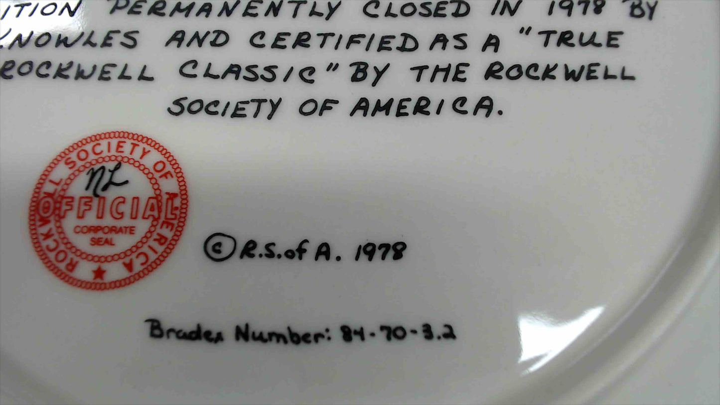 1978 Norman Rockwell “The Cobbler” Collector Plate – Knowles, Rockwell Heritage Collection – 8.5"