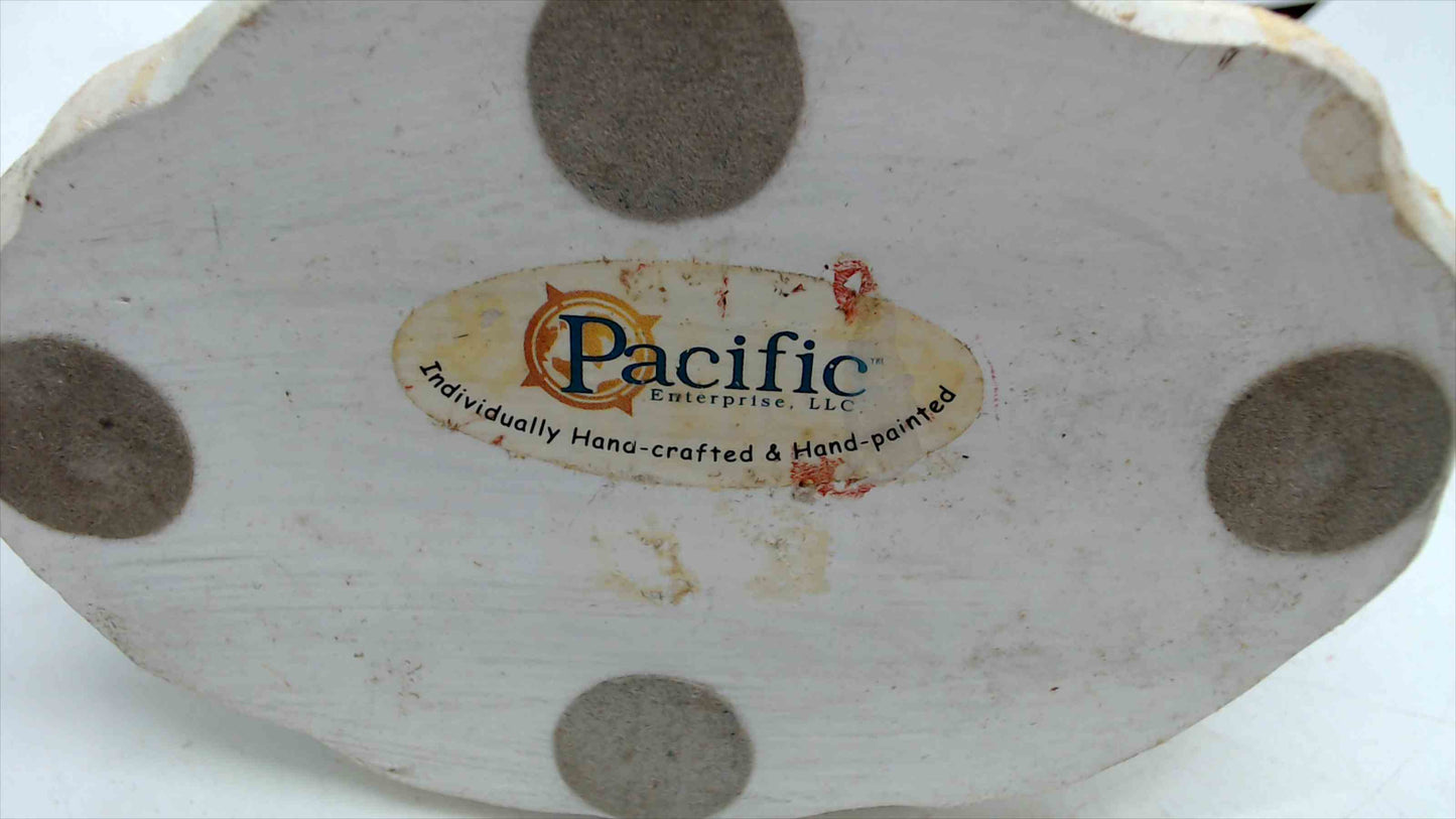 Pacific Enterprise Hand-Painted Santa & Snowman Photo/Card Holder Figurine – 7" Folk Art Christmas Decor