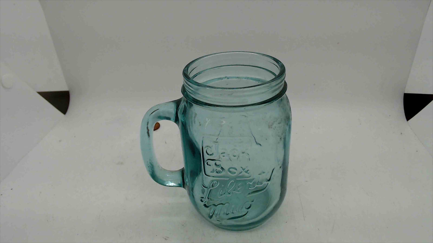 1776–1976 Jack in the Box “Liberty Mug” Aqua Glass Jar w/ Handle – 5”