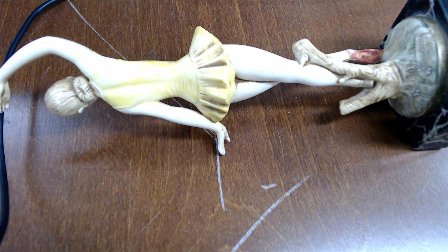Vintage Italian Ballerina Figurine on Genuine Carrara Marble Base – 9” – Made in Italy