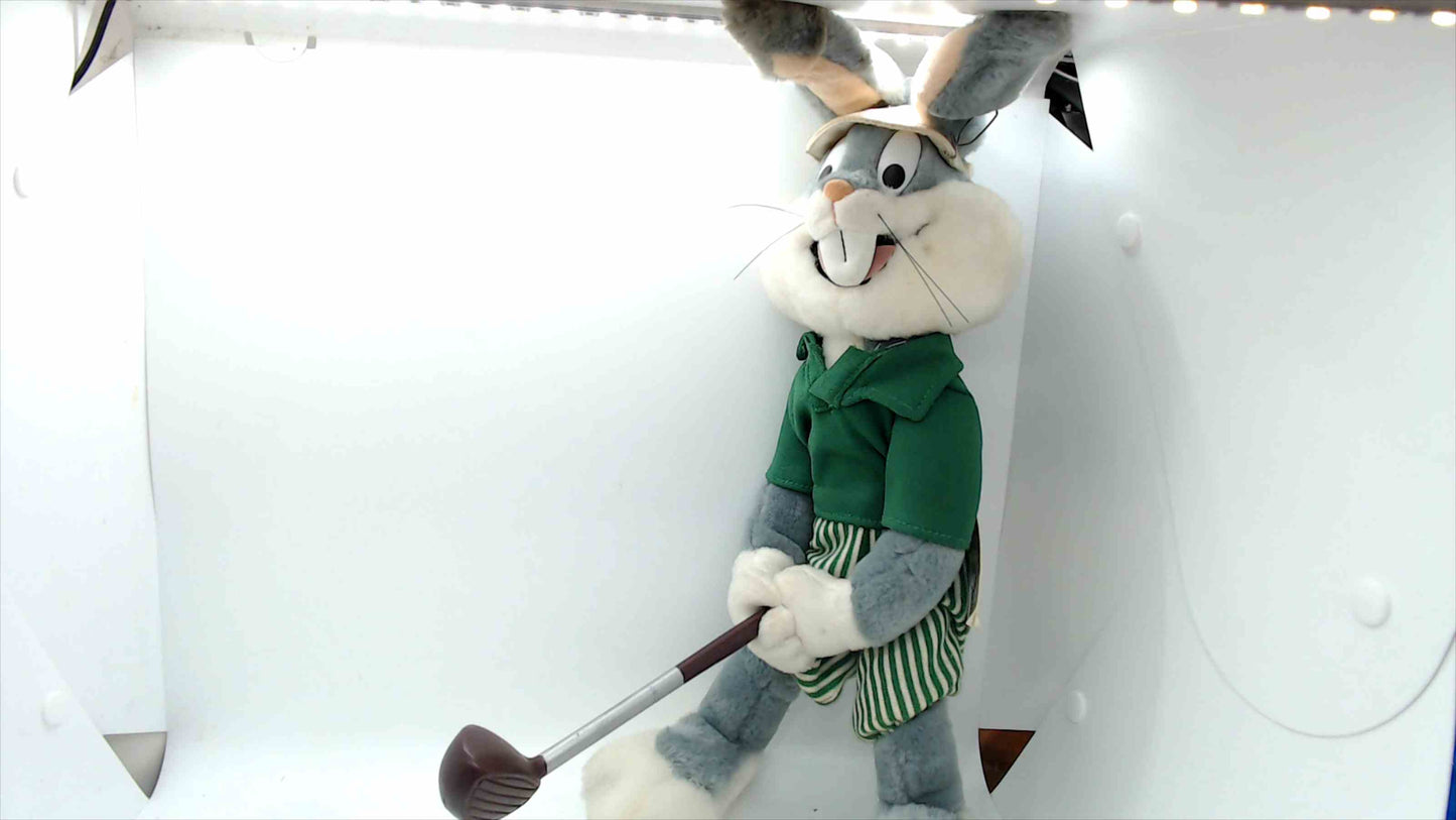 1993 Bugs Bunny Golfer Plush by The 24K Company – 17" with Club, Visor & Tag