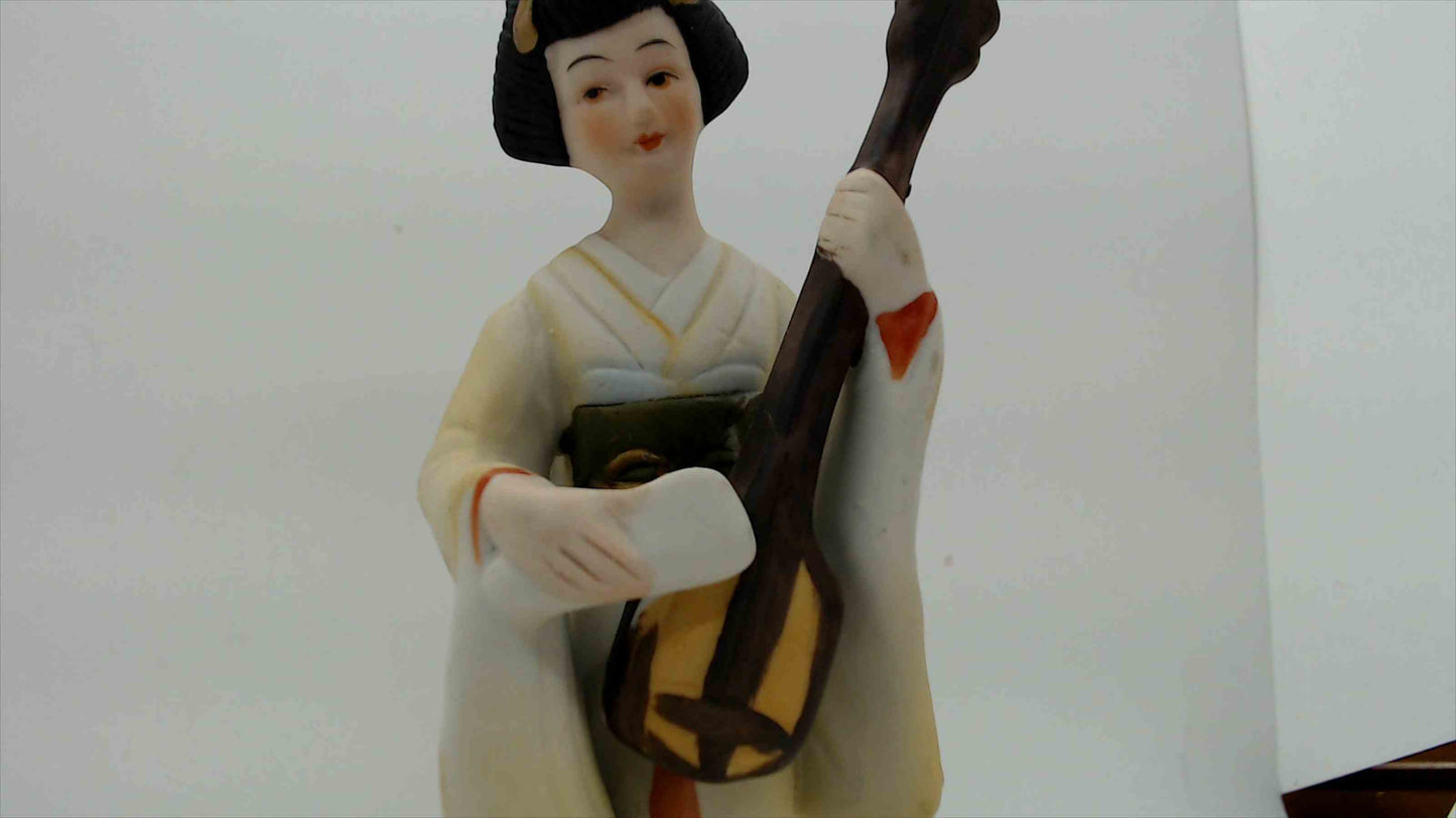 Vintage Geisha Figurine w/ Shamisen – UGC Taiwan – 7"