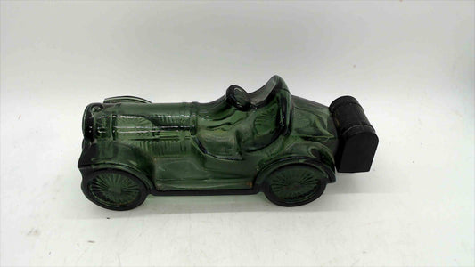 Avon Green Glass Roadster Aftershave Bottle w/ Black “Trunk” Cap – 6.5"