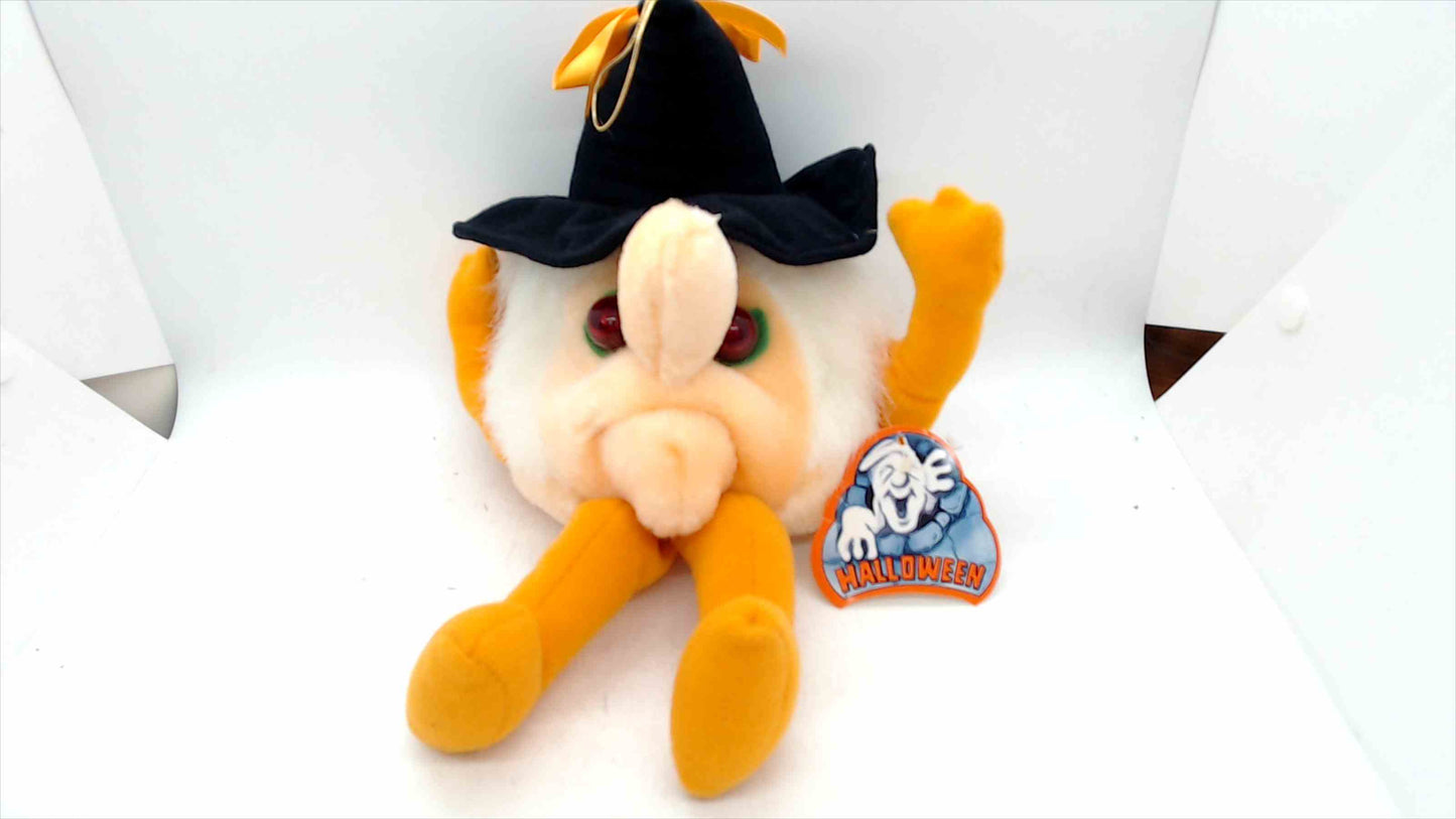Sound-Activated Halloween Witch Plush – Flashing Eyes & Eerie Sounds – ~11” with Tag
