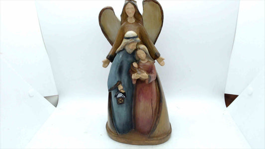 TII Collections “Holy Family with Angel” Resin Nativity Figurine – 10” Tall