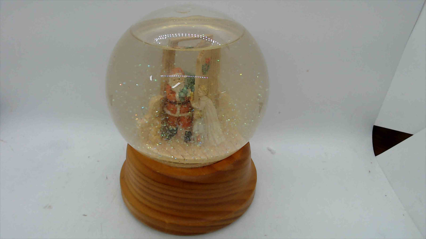 Vintage Santa & Children Snow Globe Music Box – 6.5" – Tested Plays