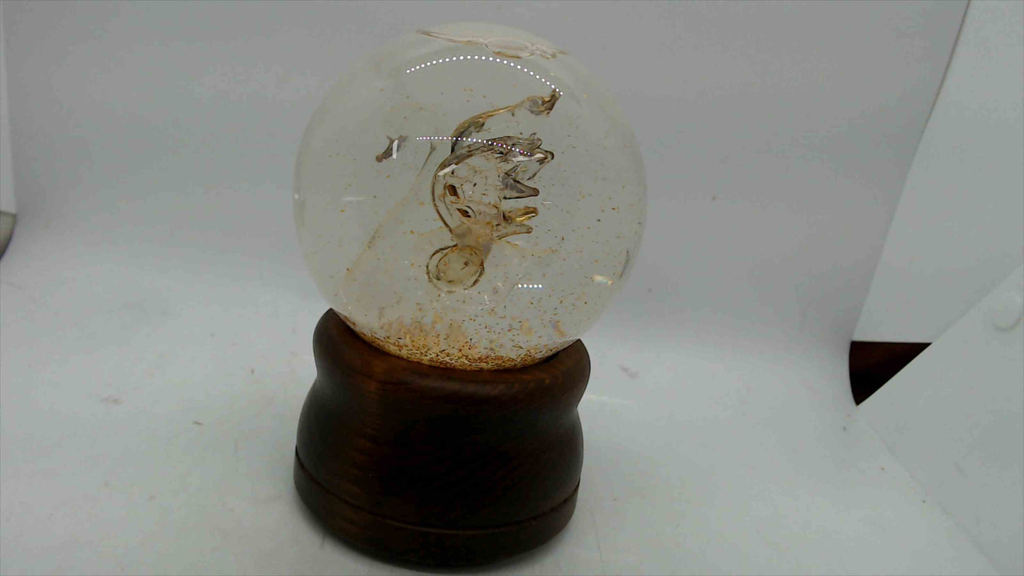 Vintage Price Products Glass Swan Musical Snow Globe – Wood Base, Tested, 6” Tall