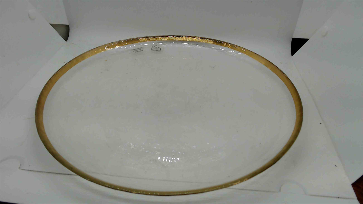 10 Strawberry Street Gold-Rim Glass Charger Plate, 12.5" – Made in Germany