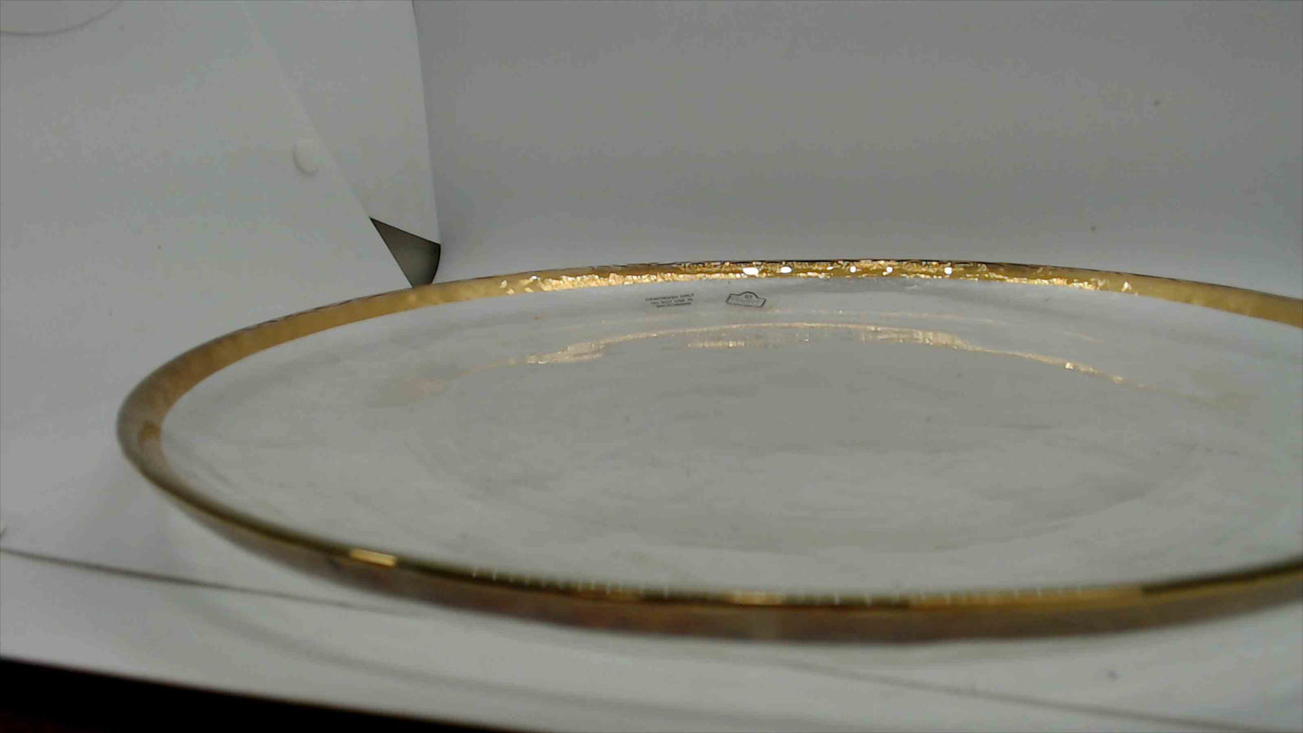 10 Strawberry Street Gold-Rim Glass Charger Plate, 12.5" – Made in Germany