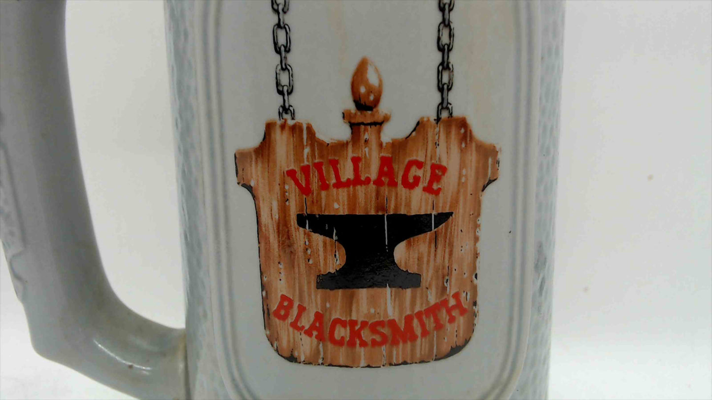 Avon “The Blacksmith” Stein – Building of America Series (1985) – 9" Lidded Beer Stein w/ Pewter Lid & Box