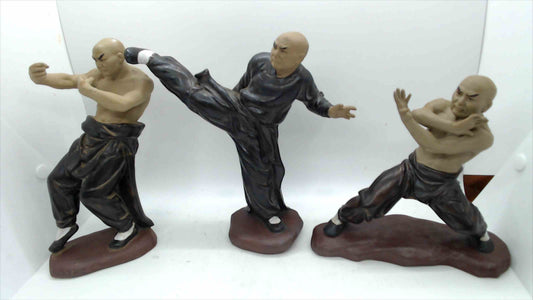 Vintage Hand-Painted Martial Arts Figurines (Set of 3) – Made in China – Tallest 7.5”