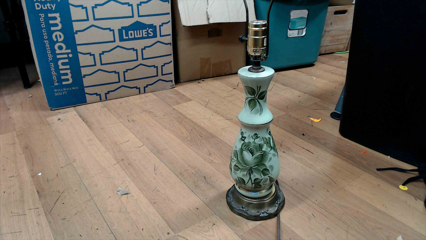 Vintage Tyndale Hand-Painted Floral Table Lamp – 24” Tall – Tested & Working