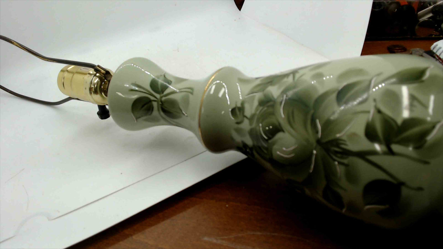Vintage Tyndale Hand-Painted Floral Table Lamp – 24” Tall – Tested & Working