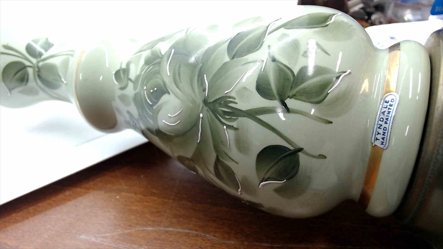 Vintage Tyndale Hand-Painted Floral Table Lamp – 24” Tall – Tested & Working