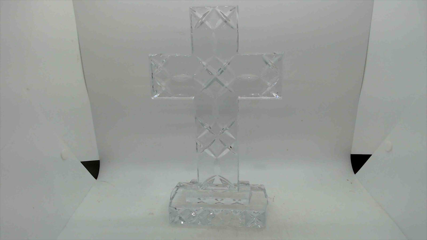 Samobor Kristal 24% Lead Crystal Cross Figurine – Made in Slovenia, 10"