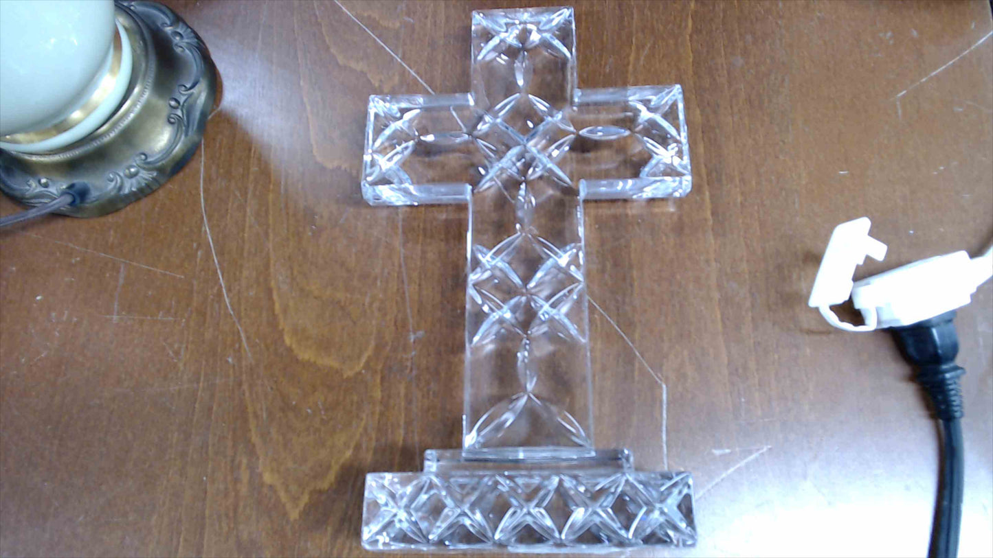 Samobor Kristal 24% Lead Crystal Cross Figurine – Made in Slovenia, 10"
