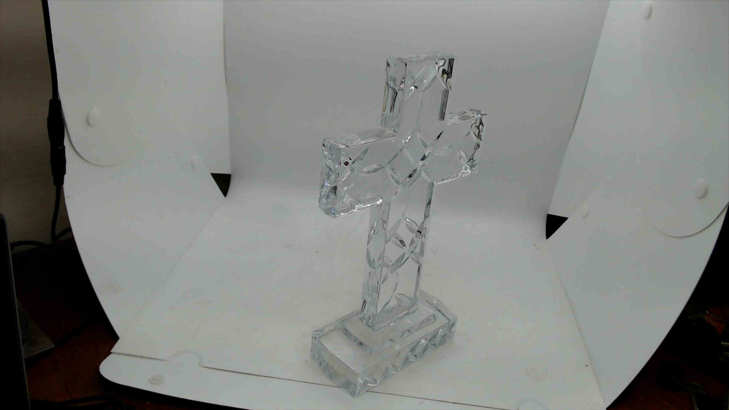 Samobor Kristal 24% Lead Crystal Cross Figurine – Made in Slovenia, 10"