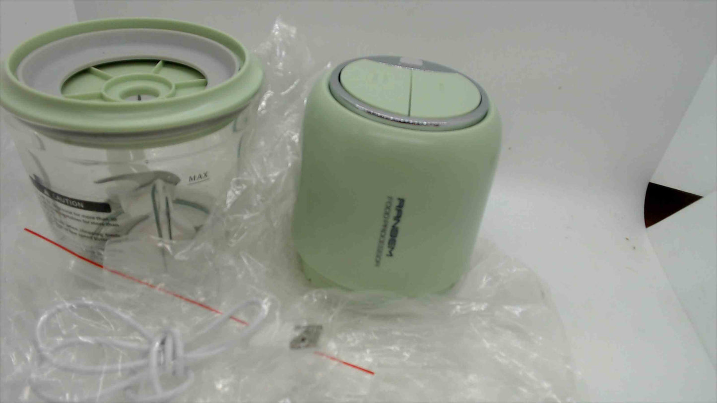 Ranbem USB Food Processor Model 238B – 600mL Rechargeable Mini Chopper, Mint Green – Open Box