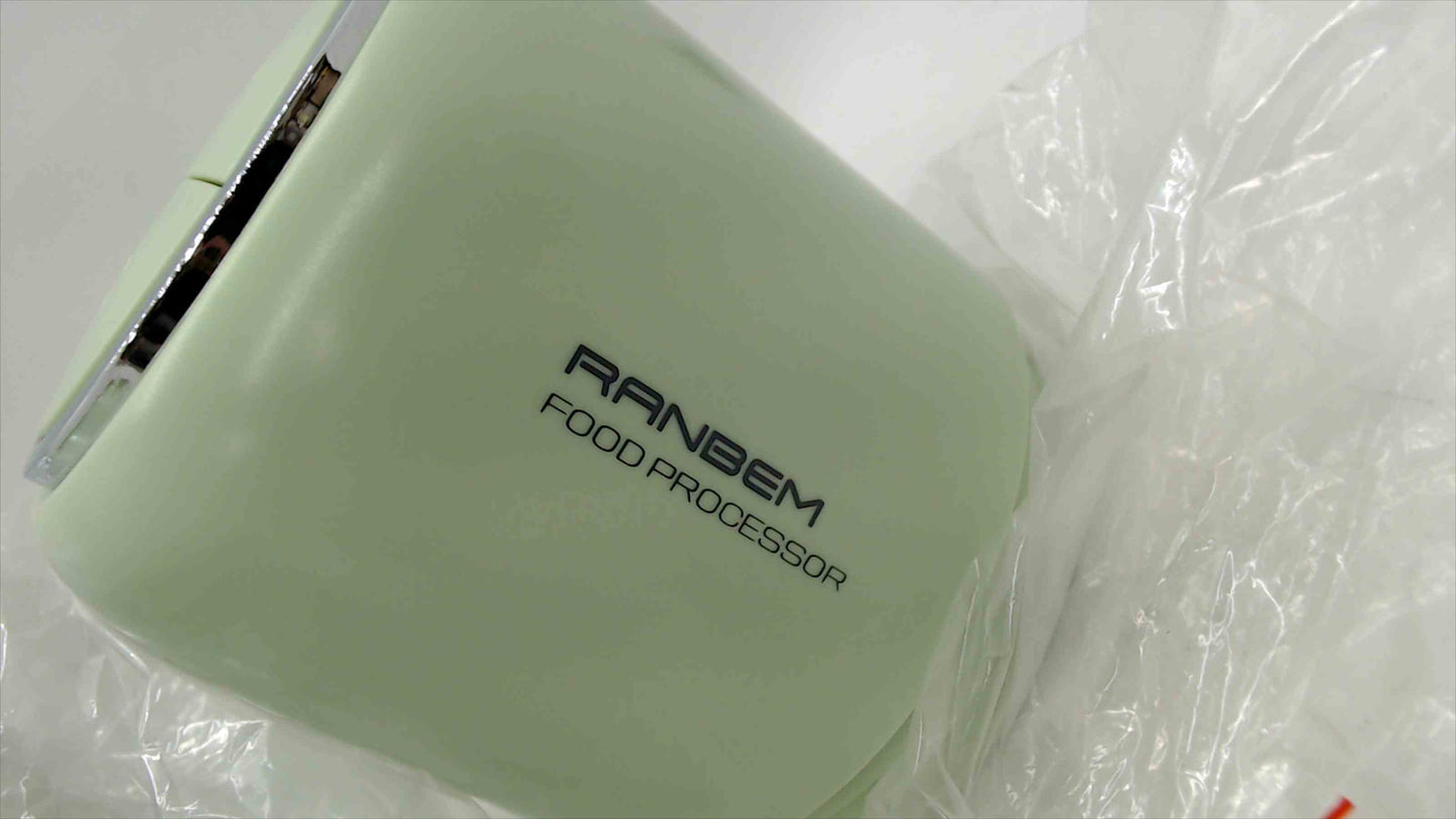 Ranbem USB Food Processor Model 238B – 600mL Rechargeable Mini Chopper, Mint Green – Open Box