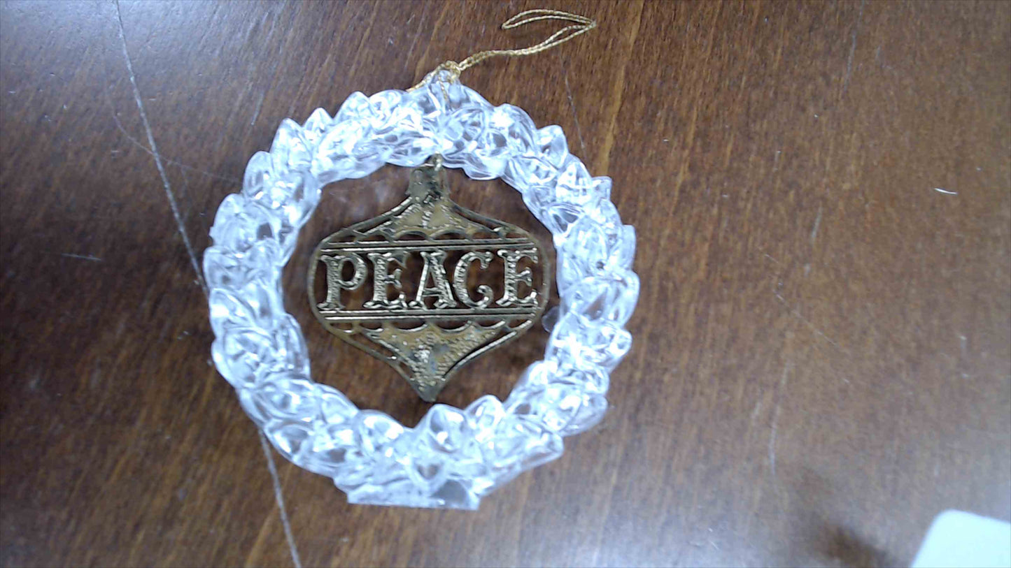 Vintage 1988 Bradford Novelty “With Warmest Wishes” Peace Wreath Ornament – New in Open Box