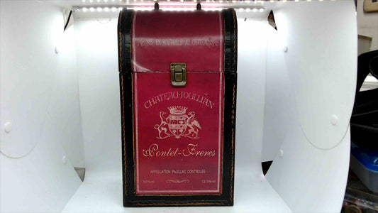 Chateau Joullian “Pontet-Freres” Wooden Wine Bottle Storage Chest ~ 14" Tall
