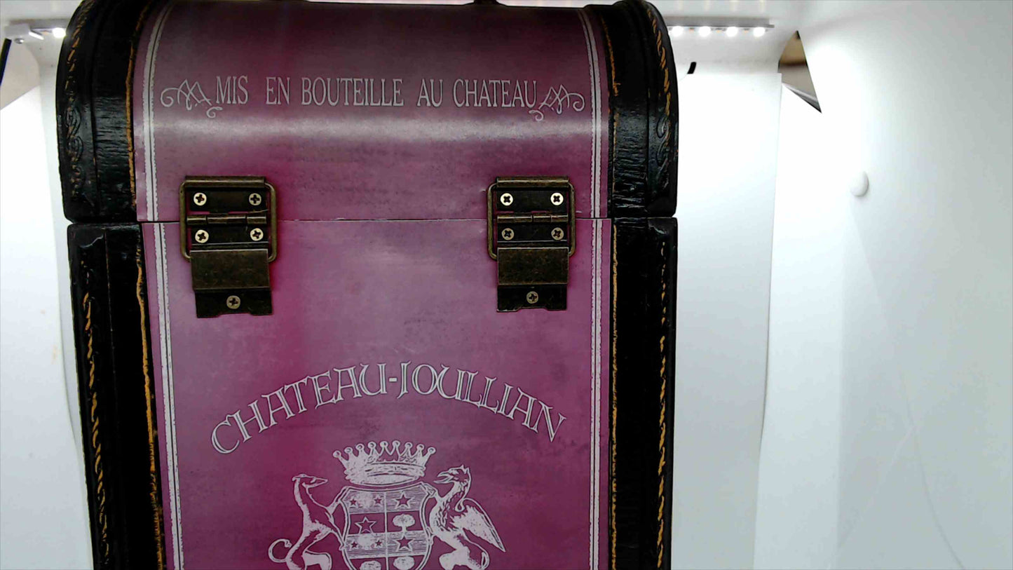 Chateau Joullian “Pontet-Freres” Wooden Wine Bottle Storage Chest ~ 14" Tall