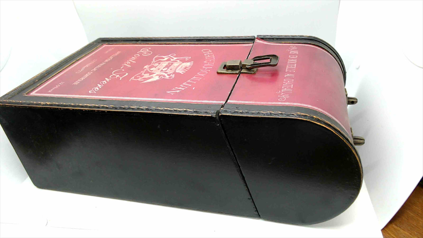 Chateau Joullian “Pontet-Freres” Wooden Wine Bottle Storage Chest ~ 14" Tall